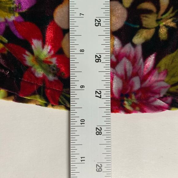 Johnny Was S Dark Floral Velvet Tunic Top Silk Blend Boho Lagenlook Winter - Picture 7 of 8